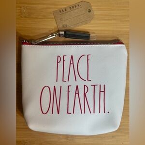 Rae Dunn “Peace on Earth” double sided pouch bag, NWOT